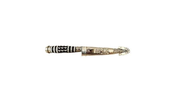 PICASSO STYLE GAUCHO KNIFE WITH 100% HAND BRAIDED HANDLE & ALPACA SILVER SCARAB - EA-CYP0714/2890