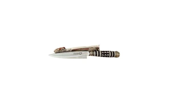PICASSO STYLE GAUCHO KNIFE WITH 100% HAND BRAIDED HANDLE & ALPACA SILVER SCARAB - EA-CYP0714/2890 - Image 2