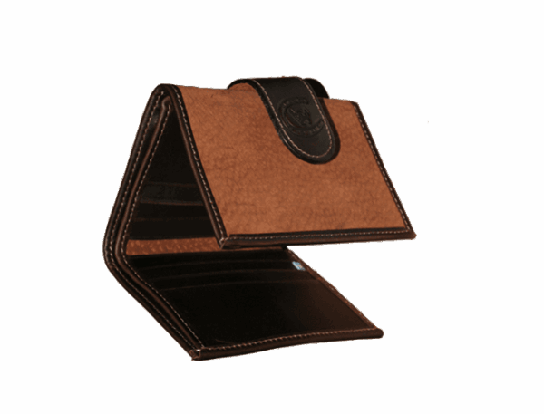 CAPYBARA CARPINCHO LEATHER TRI-FOLD UNISEX CREDIT CARD WALLET - HANDMADE IN ARGENTINA - Image 3