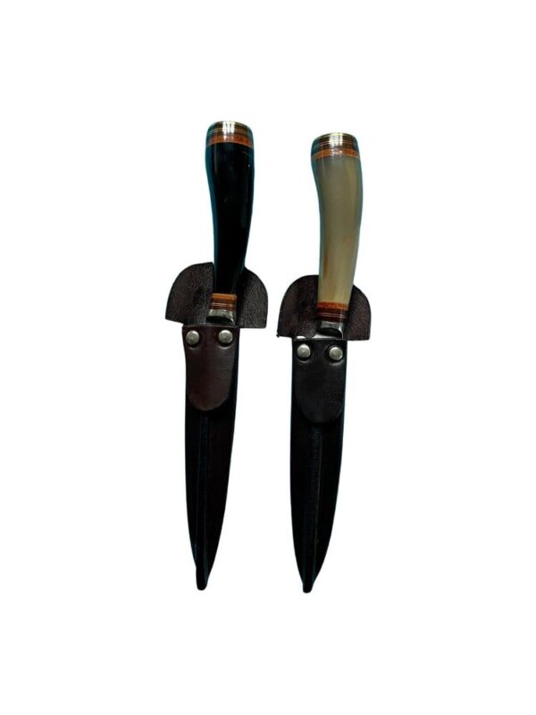 POLISHED HORN HANDLE GAUCHO KNIFE, HAND CRAFTED IN ARGENTINA - 14CM FULL TANG, STAINLESS STEEL BLADE - Image 4