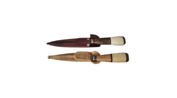 KNIFE SPECIAL PRICE! - HANDMADE POLISHED BONE WITH ARGENTINIAN EXOTIC HARDWOOD HANDLED GAUCHO KNIFE - FULL TANG, 14CM PAMPEANA STAINLESS STEEL BLADE - CUCA-012/1302
