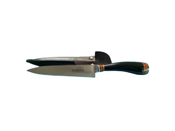 POLISHED HORN HANDLE GAUCHO KNIFE, HAND CRAFTED IN ARGENTINA - 14CM FULL TANG, STAINLESS STEEL BLADE - Image 2