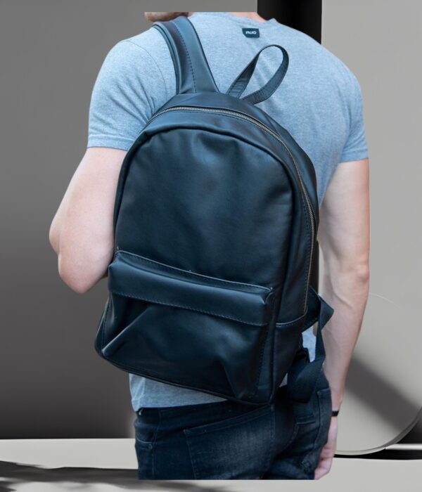 100% HANDMADE, FULL GRAIN, SMOOTH, RICH ARGENTINE COWHIDE LEATHER - UNISEX BACKPACK - RGC-CLASICA/8835-AZ - Image 5