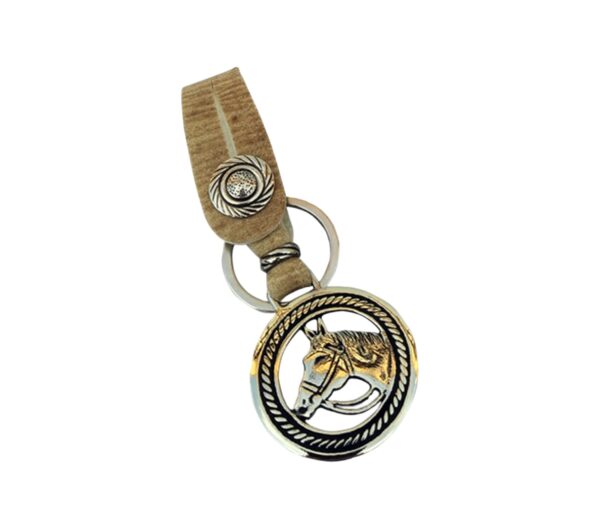 Heavy Rawhide & Alpaca Silver Belt Style Handmade Keyring / Keychain - ARG-LLA-742/748-RH - Image 3