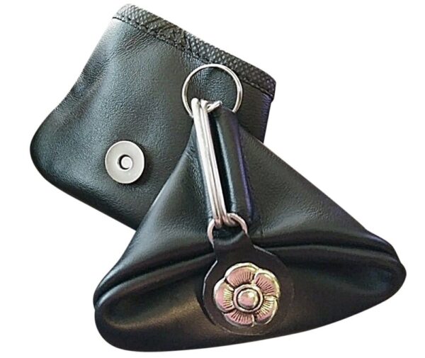ARGENTINE LEATHER - VINTAGE STYLED COIN HOLDER WITH KEY RING - REMI-BK/5