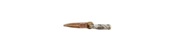 SCULPTED HEAVY HANDLED, STAGHORN, GAUCHO KNIFE WITH A DECORTIVE ALPACA SILVER INLAID - CUCA/MOD-840/23 - Image 3
