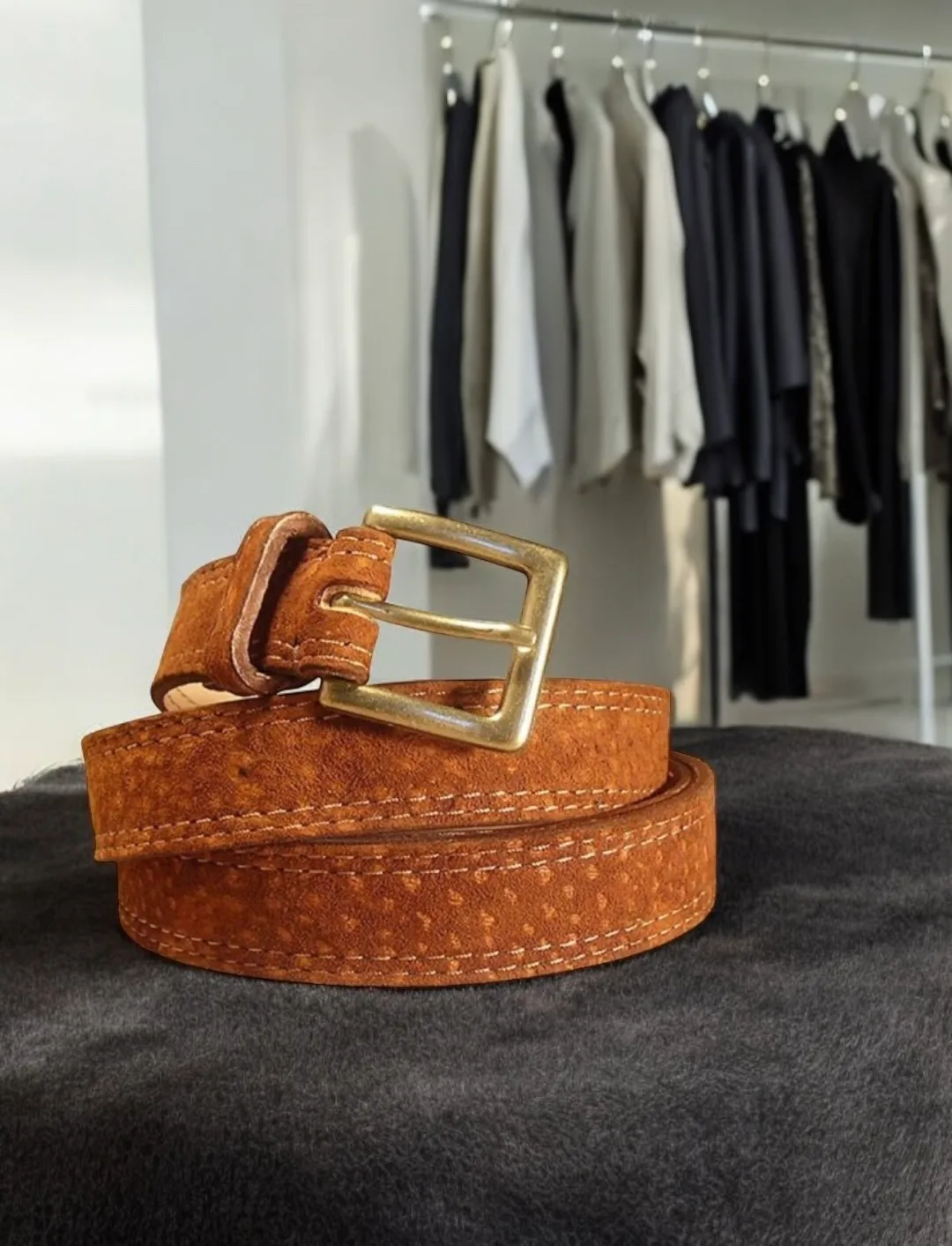 Authentic Argentinian Capybara Belt for Women – Handcrafted with Brass Buckle