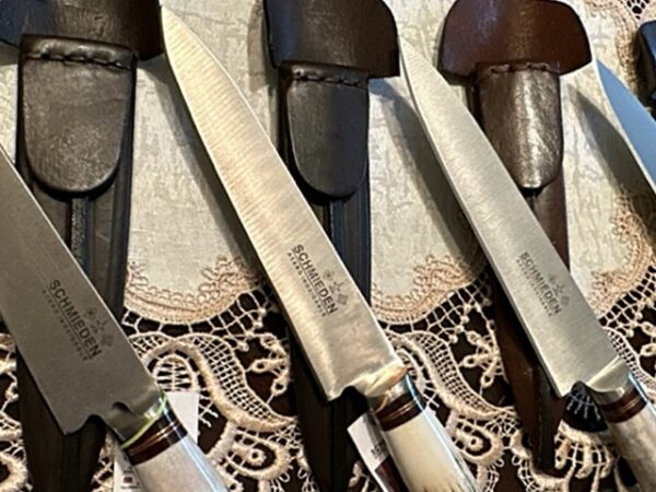 12CM OR 14CM STAG HORN FIXED BLADE, FULL TANG, STAINLESS STEEL GAUCHO KNIFE - BRASS ACCENTS, HANDMADE IN ARGENTINA - Image 2