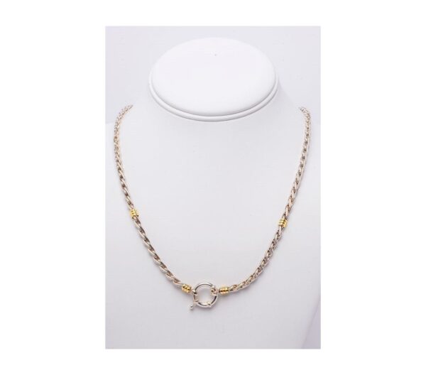 6MM HEAVY MIXED METAL OF SOLID STERLING SILVER AND 18KT GOLD, ROPE STYLED CHAIN - UNISEX - HANDMADE IN ARGENTINA! - MJ-TT125-R