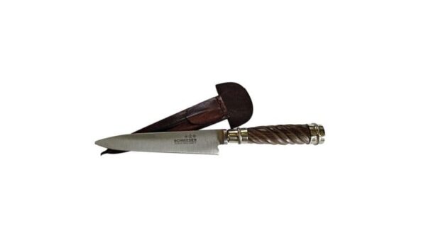 HANDSOME SCULPTED HARDWOOD WITH ALPACA SILVER GAUCHO KNIFE - CUCA-820/15