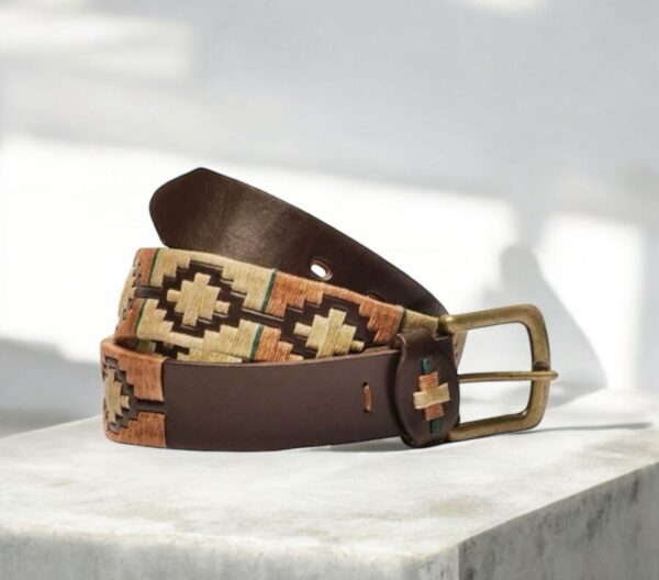Handcrafted Leather Belt with Traditional Argentinian Embroidery – Premium Quality