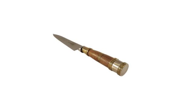 STAINLESS STEEL GAUCHO KNIFE, CUCHILLO WITH CHISELED HARDWOOD & BRASS HANDLE - CACU-478/2082 - Image 3