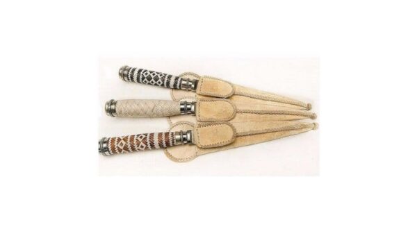 RAW HIDE LEATHER - TIENTO BRAIDED, WOVEN CUCHILLO VERIJERO GAUCHO KNIFE - GW-CUCH27/57