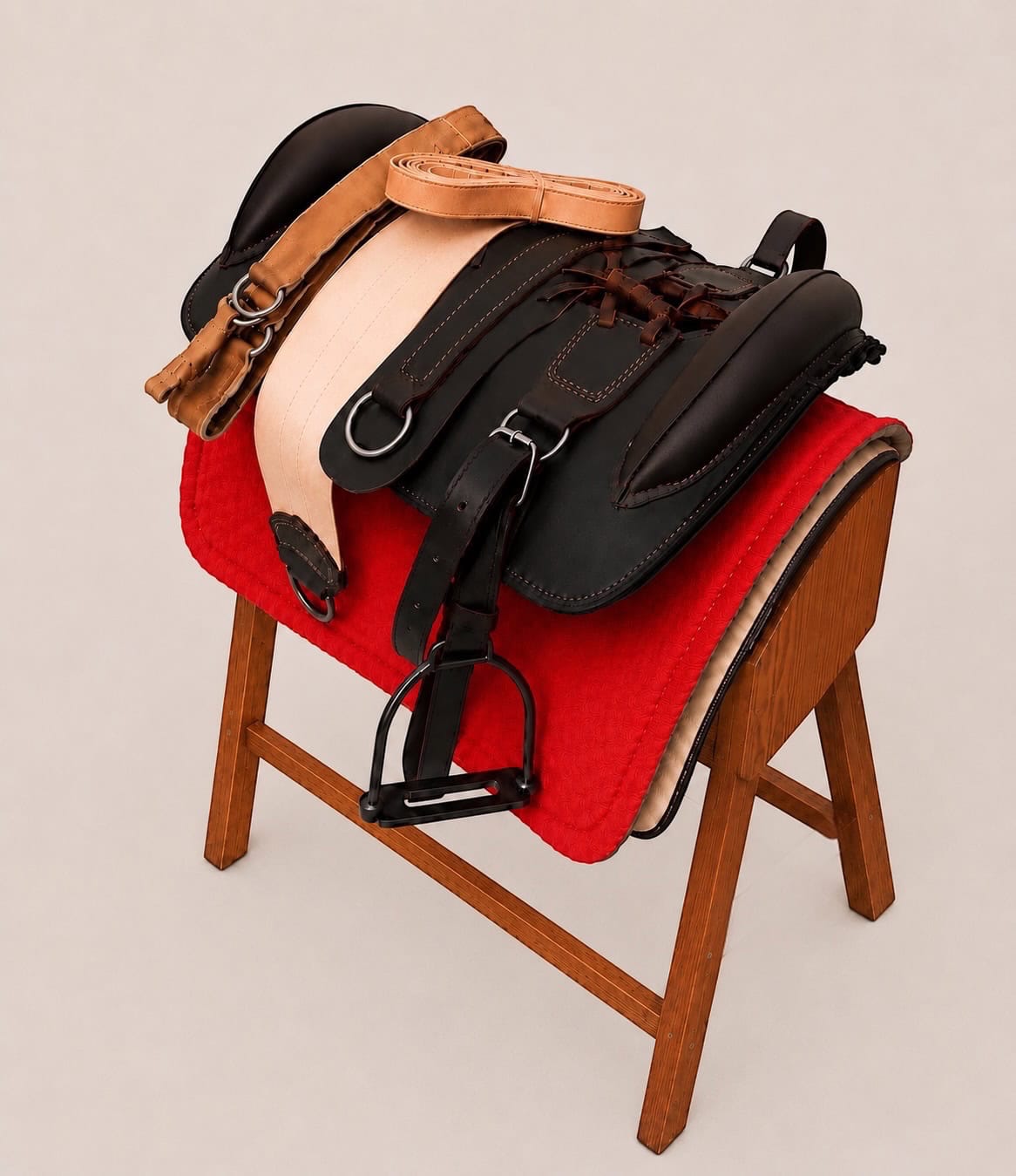Traditional Argentine Recado Criollo saddle handcrafted in Argentina