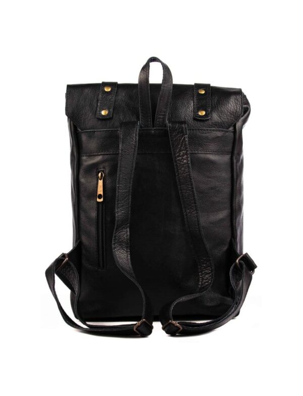 HANDMADE, 100% ARGENTINIAN LEATHER, UNISEX BACKPACK - THE "WEDNESDAY ADDAMS" BACKPACK! - RCG-AMSTERDAM/8835-BK - Image 2
