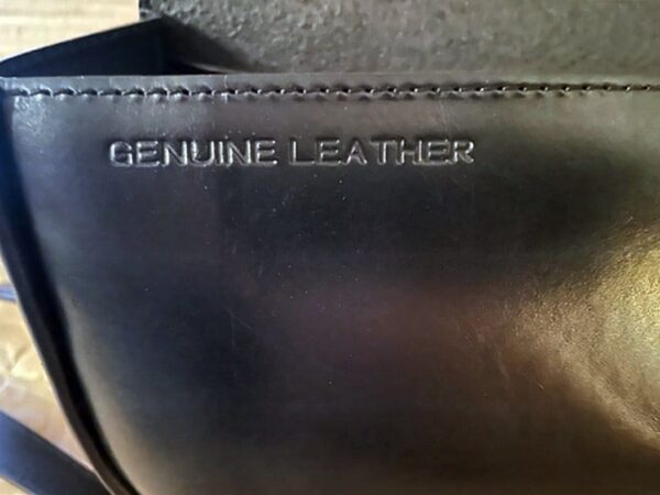 100% RICH BLACK GENUINE ARGENTINE COWHIDE LEATHER EQUESTRIAN IN A SADDLE STYLE HANDBAG WITH BRASS RIDING STIRRUP - M-4489/BK - Image 2