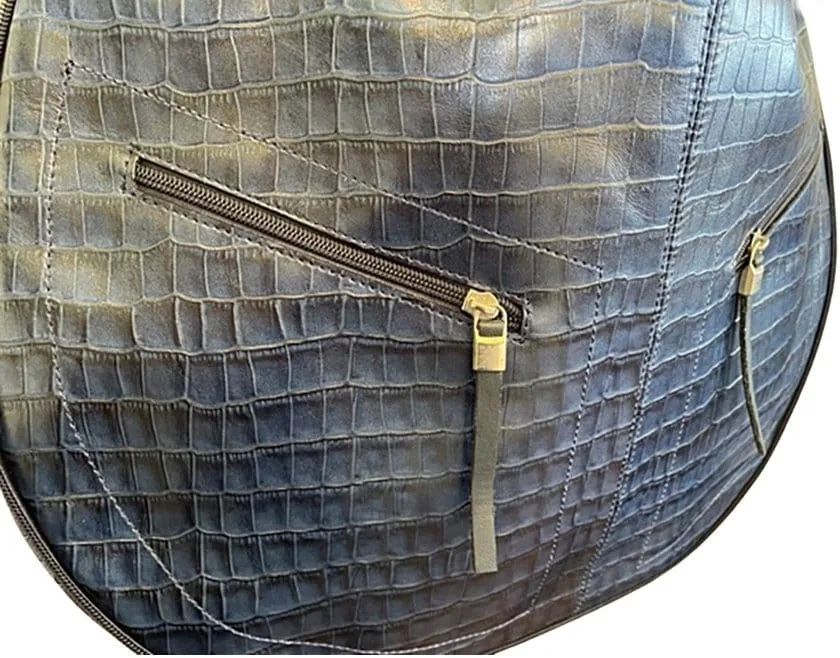 100% GENUINE, HANDMADE, FULL GRAIN ARGENTINE COWHIDE LEATHER, GONDOLA STYLE HANDBAG - OVER SIZED! OZ392/3245- - Image 3