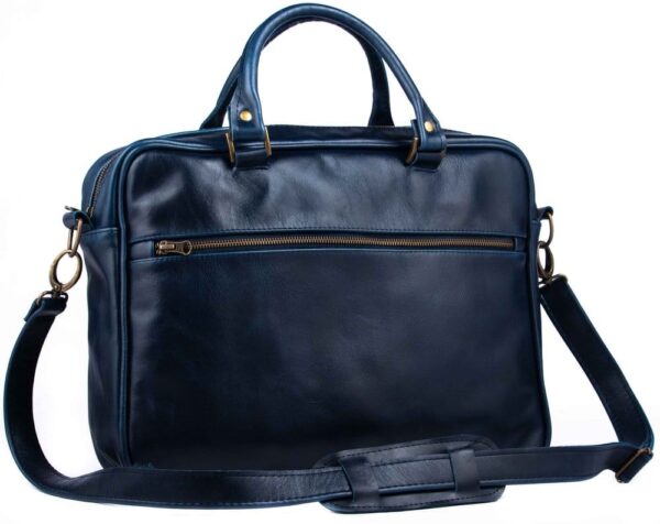 UNISEX - MENS OR WOMENS, HANDMADE GENUINE ARGENTINE LEATHER SHOULDER STRAP SATCHEL / LAPTOP BAG - SOFT-SIDED BRIEF BAG - RGC-MALETONCLASICO/8016-AZ