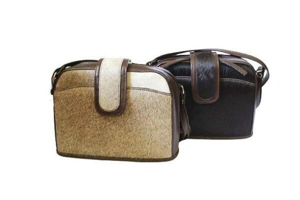 GENUINE HAIR-ON COWHIDE LEATHER CROSS BODY BAG, HANDMADE IN ARGENTINA! OZ-42/2840-HH