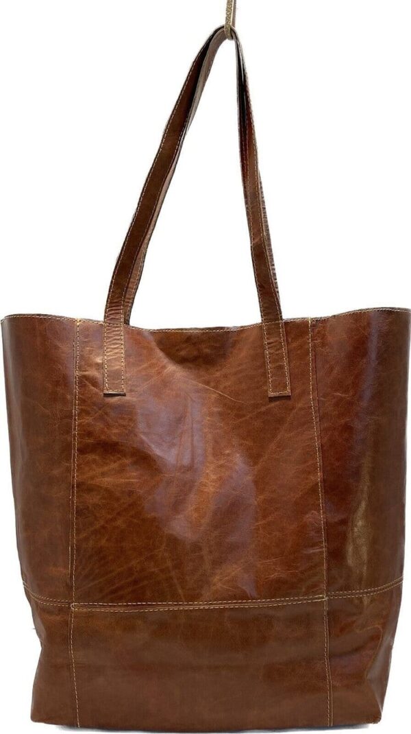 GENUINE COWHIDE LEATHER TOTE BAG, HANDMADE IN ARGENTINA - ROOMY, LIGHTWEIGHT, PERFECT SIZE BAG - CE/60 - Image 9