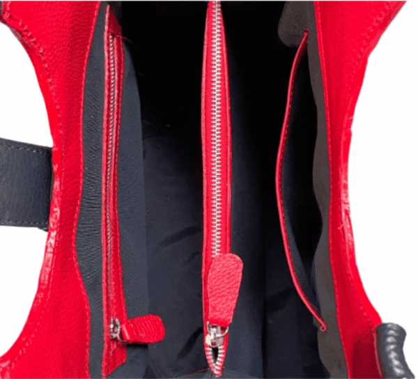 Stunning Style, Designer Look, Handmade - Handmade in Argentina from the World's Best Leather! Genuine Red Leather Tote Bag - P-JACKSON/6827 - Image 7