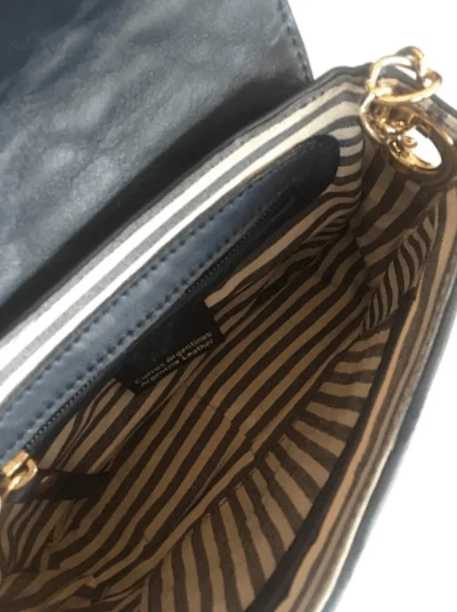 SMALL ARGENTINIAN LEATHER SHOULDER BAG PURSE - QUILTED WITH TOP STITCHING - Image 2