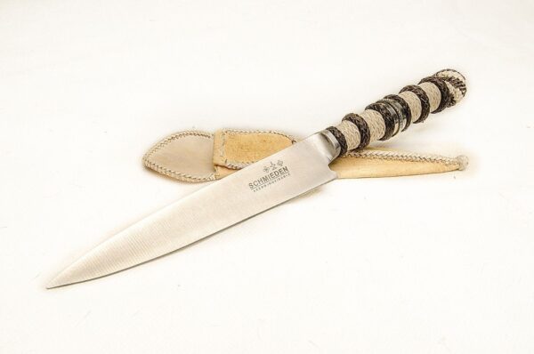 HAND BRAIDED RAWHIDE GAUCHO KNIFE HANDLE WITH STAINLESS STEEL PATAGONIA BLADE - 100% AUTHENTIC ARGENTINE MADE! PL-CUCH22/40-BKSP - Image 7