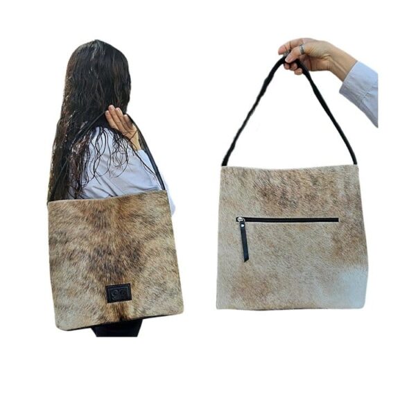 100% AUTHENTIC OVER-SIZED HAIR ON HIDE TOTE BAG - HAND CRAFTED IN BUENOS AIRES, ARGENTINA - OZ-361-HH