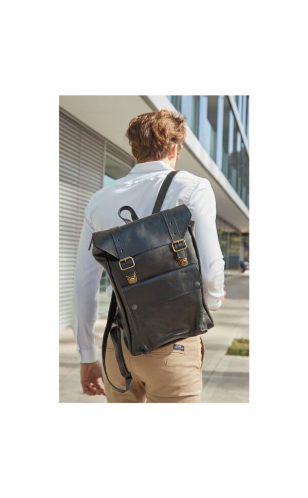 HANDMADE, 100% ARGENTINIAN LEATHER, UNISEX BACKPACK - THE "WEDNESDAY ADDAMS" BACKPACK! - RCG-AMSTERDAM/8835-BK - Image 5