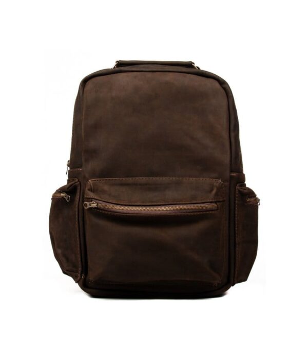 HANDSOME, RUGGED, LARGE CAPACITY - 100% GENUINE FULL GRAIN ARGENTINE COWHIDE "WAXED" LEATHER BACKPACK - HANDMADE GENUINE LEATHER BACKPACK - RGC-XL-8835/WL-CB