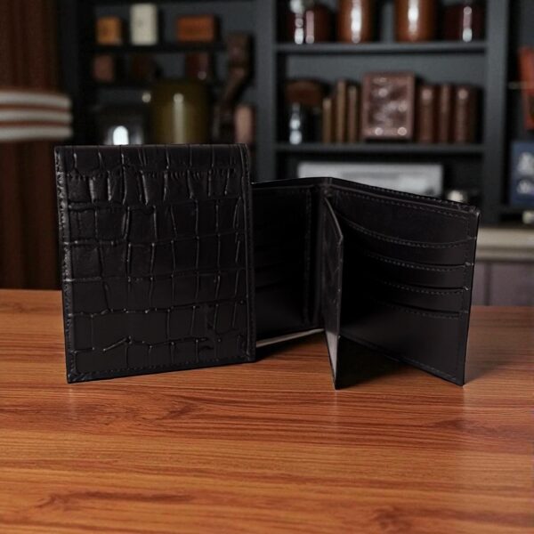 Croc-Embossed Argentine Leather, Euro Size Men's Wallet
