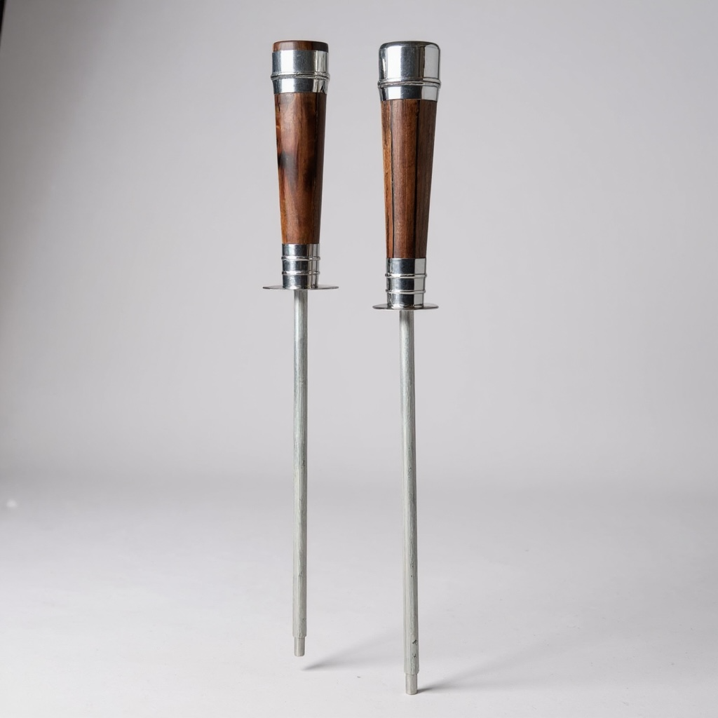 Handcrafted Argentine chaira made of Anchico wood and stainless steel.