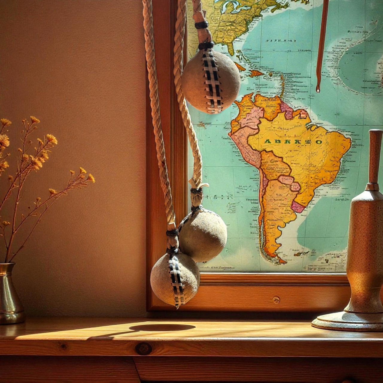 Authentic handcrafted rawhide boleadoras from Argentina.