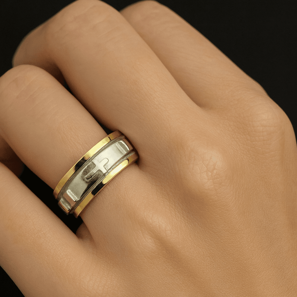 Rosary "Denario" Ring ~ Heavy Sterling & 18kt