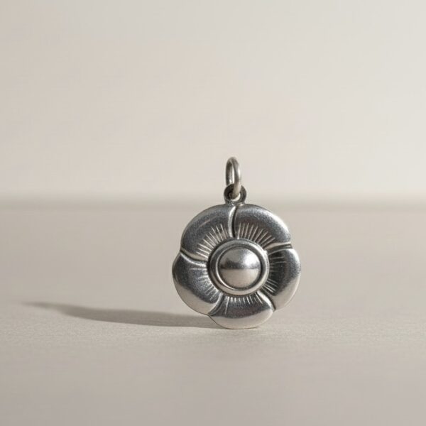 925 sterling silver pansy flower pendant, handcrafted delicate jewelry