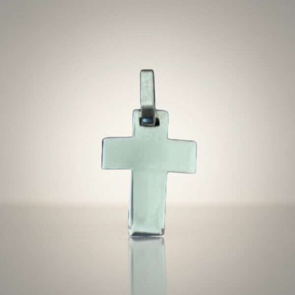 Sterling silver cross pendant minimalist front view